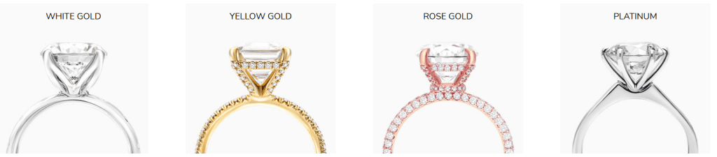 Ring metal types - James Allen.