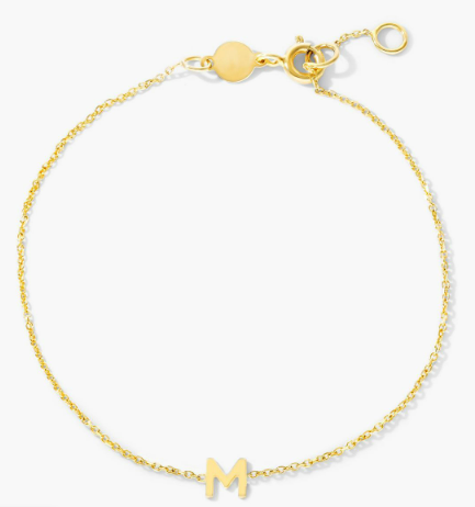 Gold initial bracelet